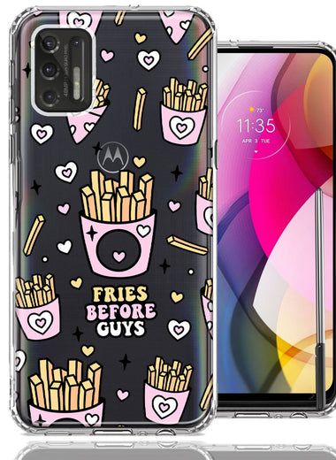 Motorola Moto G Stylus 2021 Cute Valentine Pink Love Hearts Fries Before Guys Double Layer Phone Case Cover