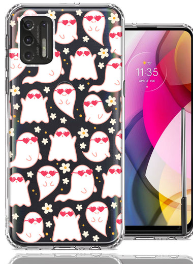 Motorola Moto G Stylus 2021 Floating Heart Glasses Love Ghosts Vaneltines Day Cutie Daisy Double Layer Phone Case Cover