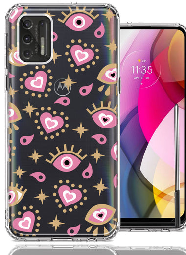 Motorola Moto G Stylus 2021 Pink Evil Eye Lucky Love Law Of Attraction Design Double Layer Phone Case Cover