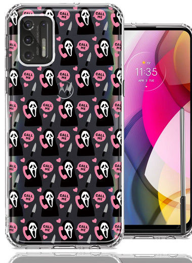 Motorola Moto G Stylus 2021 Pink Horror Valentine Character Ghostface Boyfriend Call Me Hearts Double Layer Phone Case Cover