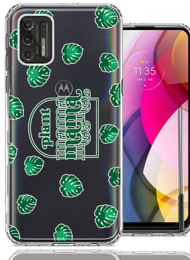 Motorola Moto G Stylus 2021 Plant Mama Houseplant Lover Monstera Tropical Leaf Green Design Double Layer Phone Case Cover