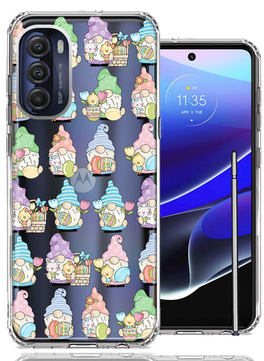 Motorola Moto G Stylus 5G 2022 Pastel Easter Cute Gnomes Spring Flowers Eggs Holiday Seasonal Double Layer Phone Case Cover