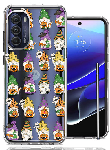 Motorola Moto G Stylus 4G 2022 Spooky Halloween Gnomes Cute Characters Holiday Seasonal Pumpkins Candy Ghosts Double Layer Phone Case Cover