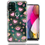 Motorola Moto G Stylus 5G Pink Evil Eye Lucky Love Law Of Attraction Design Double Layer Phone Case Cover