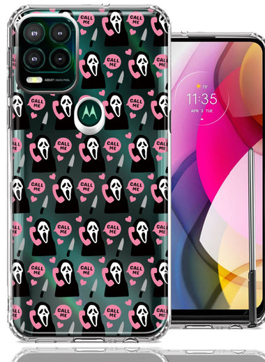 Motorola Moto G Stylus 5G Pink Horror Valentine Character Ghostface Boyfriend Call Me Hearts Double Layer Phone Case Cover