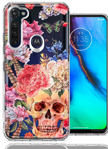 For Motorola Moto G Stylus 2020 Indie Spring Peace Skull Feathers Floral Butterfly Flowers Phone Case Cover