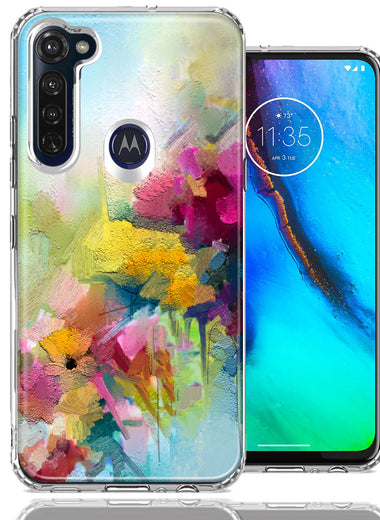 For Motorola Moto G Stylus 2020 Watercolor Flowers Abstract Spring Colorful Floral Painting Phone Case Cover