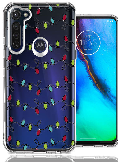 Motorola Moto G Stylus Vintage Christmas Lights Design Double Layer Phone Case Cover