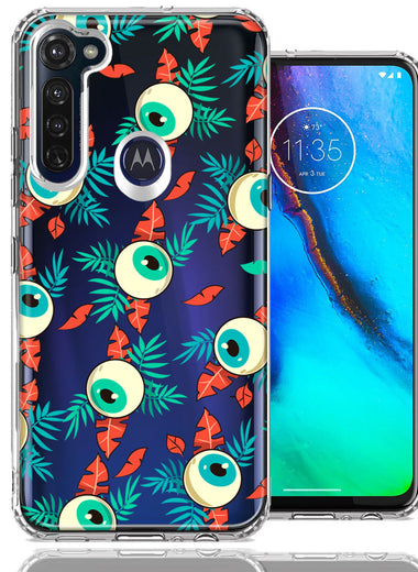 Motorola Moto G Stylus Halloween Creepy Tropical Eyeballs Design Double Layer Phone Case Cover