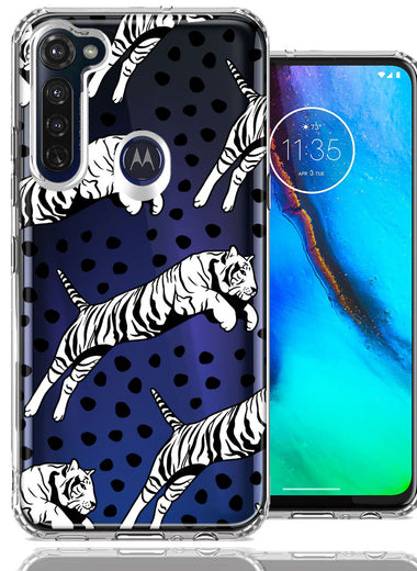 Motorola Moto G Stylus Tiger Polkadots Design Double Layer Phone Case Cover