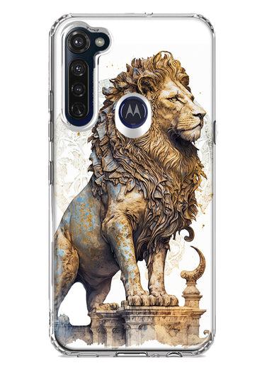 Motorola Moto G Stylus Ancient Lion Sculpture Hybrid Protective Phone Case Cover