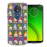 Motorola E5 Plus/G7 Power Summer Beach Cute Gnomes Sand Castle Shells Palm Trees Double Layer Phone Case Cover
