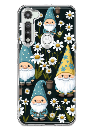 Motorola Moto G Fast Cute White Daisies Gnomes Flowers Floral Double Layer Phone Case Cover