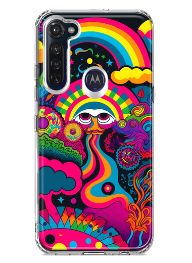 Motorola Moto G Stylus Psychedelic Trippy Hippie Night Walk Hybrid Protective Phone Case Cover
