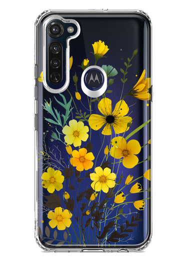Motorola Moto G Stylus Yellow Summer Flowers Floral Hybrid Protective Phone Case Cover