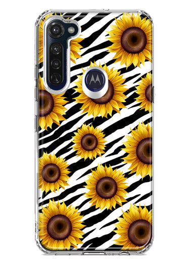 Motorola Moto G Stylus White Zebra Sunflowers Polkadots Double Layer Phone Case Cover