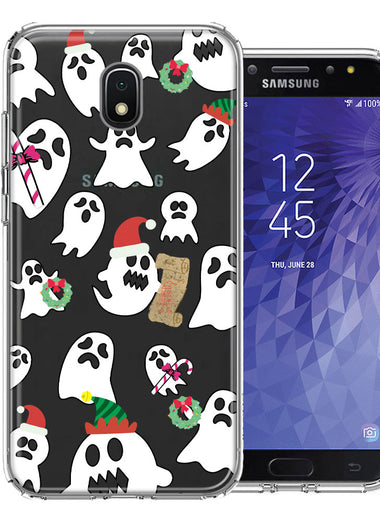 Samsung Galaxy J3 Express/Prime 3/Amp Prime 3 Halloween Christmas Ghost Design Double Layer Phone Case Cover
