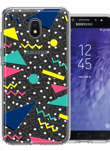 Samsung Galaxy J7 (2018) Star/Crown/Aura 90's Swag Shapes Design Double Layer Phone Case Cover