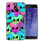 Samsung Galaxy J7 (2018) Star/Crown/Aura Bright Rainbow Nightmare Skulls Spooky Season Halloween Design Double Layer Phone Case Cover