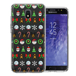 Samsung Galaxy J3 Express/Prime 3/Amp Prime 3 Classic Christmas Polka Dots Santa Snowman Reindeer Candy Cane Design Double Layer Phone Case Cover