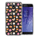 Samsung Galaxy J3 Express/Prime 3/Amp Prime 3 Mexican Pan Dulce Cafecito Coffee Concha Polka Dots Double Layer Phone Case Cover