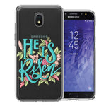 Samsung Galaxy J3 Express/Prime 3/Amp Prime 3 He Is Risen Text Easter Jesus Christian Flowers Double Layer Phone Case Cover