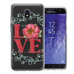 Samsung Galaxy J3 Express/Prime 3/Amp Prime 3 Love Like Jesus Flower Text Christian Double Layer Phone Case Cover