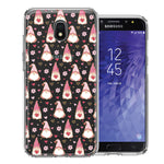 Samsung Galaxy J3 Express/Prime 3/Amp Prime 3 Pink Blush Valentines Day Flower Hearts Gnome Characters Cute Double Layer Phone Case Cover