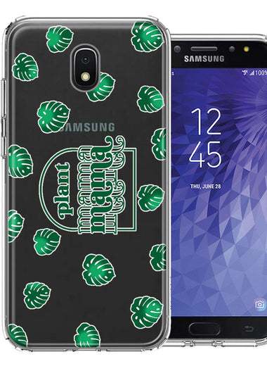Samsung Galaxy J7 (2018) Star/Crown/Aura Plant Mama Houseplant Lover Monstera Tropical Leaf Green Design Double Layer Phone Case Cover