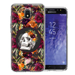 Samsung Galaxy J3 Express/Prime 3/Amp Prime 3 Romance Is Dead Valentines Day Halloween Skull Floral Autumn Flowers Double Layer Phone Case Cover