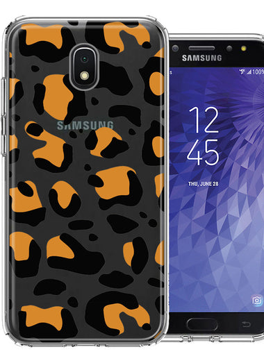 Samsung Galaxy J7 (2018) Star/Crown/Aura Classic Animal Wild Leopard Jaguar Print Double Layer Phone Case Cover