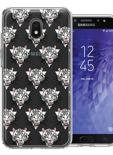 Samsung Galaxy J3 Express/Prime 3/Amp Prime 3 Fierce Tiger Polkadots Design Double Layer Phone Case Cover