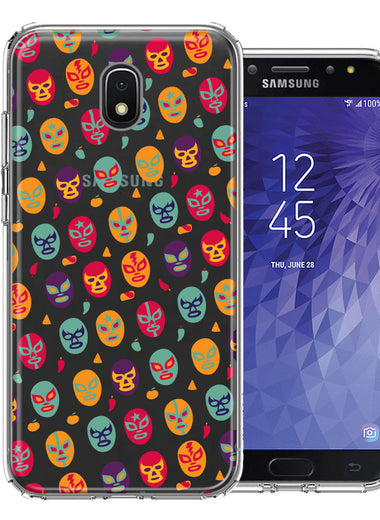 Samsung Galaxy J3 Express/Prime 3/Amp Prime 3 Lucha Libre Masks Design Double Layer Phone Case Cover