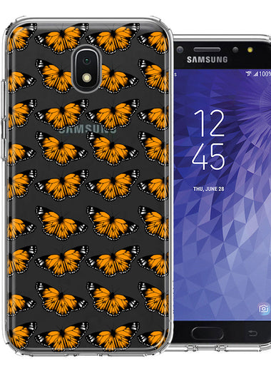 Samsung Galaxy J3 Express/Prime 3/Amp Prime 3 Monarch Butterflies Design Double Layer Phone Case Cover