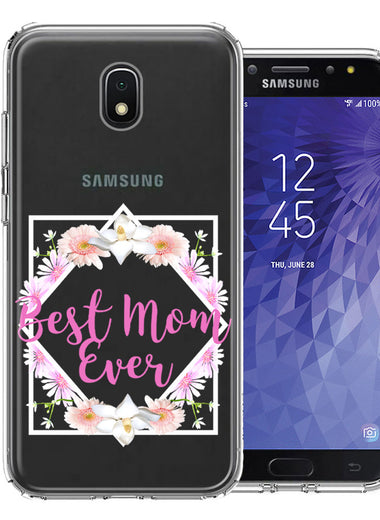 Samsung Galaxy J7 (2018) Star/Crown/Aura Best Mom Ever Mother's Day Flowers Double Layer Phone Case Cover