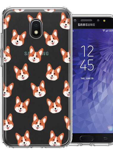 Samsung Galaxy J7 (2018) Star/Crown/Aura Shiba Inu Polkadots Design Double Layer Phone Case Cover