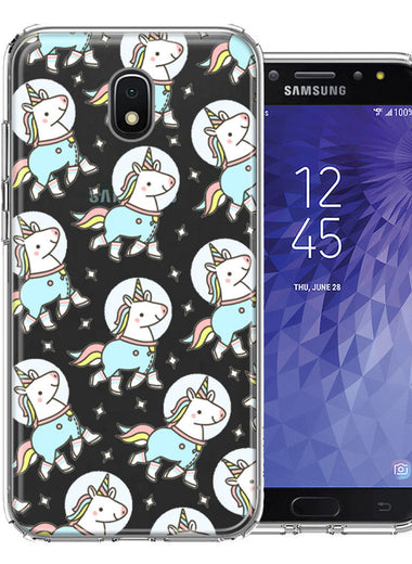 Samsung Galaxy J3 Express/Prime 3/Amp Prime 3 Space Unicorns Design Double Layer Phone Case Cover