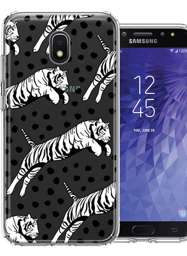 Samsung Galaxy J7 (2018) Star/Crown/Aura Tiger Polkadots Design Double Layer Phone Case Cover