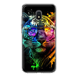 Samsung Galaxy J3 Express/Prime 3/Amp Prime 3 Neon Rainbow Swag Tiger Hybrid Protective Phone Case Cover