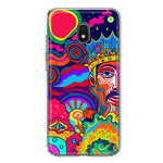 Samsung Galaxy J3 Express/Prime 3/Amp Prime 3 Neon Rainbow Psychedelic Indie Hippie Indie King Hybrid Protective Phone Case Cover