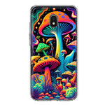 Samsung Galaxy J3 Express/Prime 3/Amp Prime 3 Neon Rainbow Psychedelic Indie Hippie Mushrooms Hybrid Protective Phone Case Cover