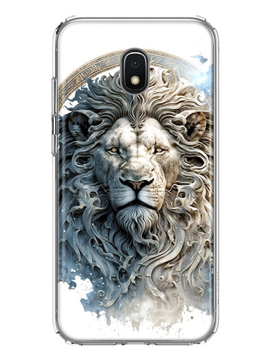 Samsung Galaxy J3 Express/Prime 3/Amp Prime 3 Abstract Lion Sculpture Hybrid Protective Phone Case Cover