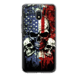 Samsung Galaxy J3 Express/Prime 3/Amp Prime 3 American USA Flag Skulls Blue Red Double Layer Phone Case Cover