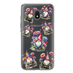 Samsung Galaxy J3 Express/Prime 3/Amp Prime 3 Cute Pink Purple Cosmos Flowers Gnomes Spring Floral Double Layer Phone Case Cover