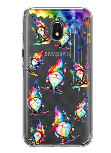 Samsung Galaxy J7 (2018) Star/Crown/Aura Neon Water Painting Colorful Splash Gnomes Hybrid Protective Phone Case Cover
