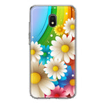 Samsung Galaxy J3 Express/Prime 3/Amp Prime 3 Colorful Rainbow Daisies Blue Pink White Green Double Layer Phone Case Cover
