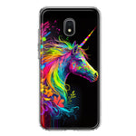 Samsung Galaxy J3 Express/Prime 3/Amp Prime 3 Neon Rainbow Glow Unicorn Floral Hybrid Protective Phone Case Cover