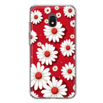 Samsung Galaxy J3 Express/Prime 3/Amp Prime 3 Cute White Red Daisies Polkadots Double Layer Phone Case Cover