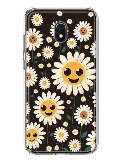 Samsung Galaxy J7 (2018) Star/Crown/Aura Cute Smiley Face White Daisies Double Layer Phone Case Cover