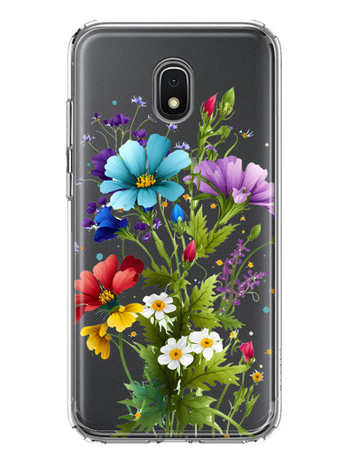 Samsung Galaxy J3 Express/Prime 3/Amp Prime 3 Purple Yellow Red Spring Flowers Floral Hybrid Protective Phone Case Cover